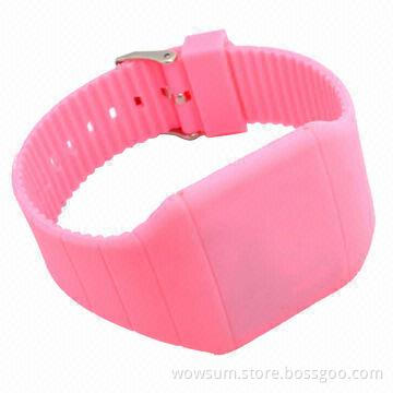 Hot Sale Touch Screen LED Watch, Eco-friendly Silicone Band with Plastic Case